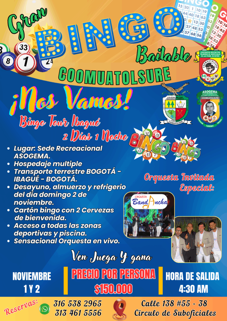 BINGO TOUR BOGOTA IBAGUE